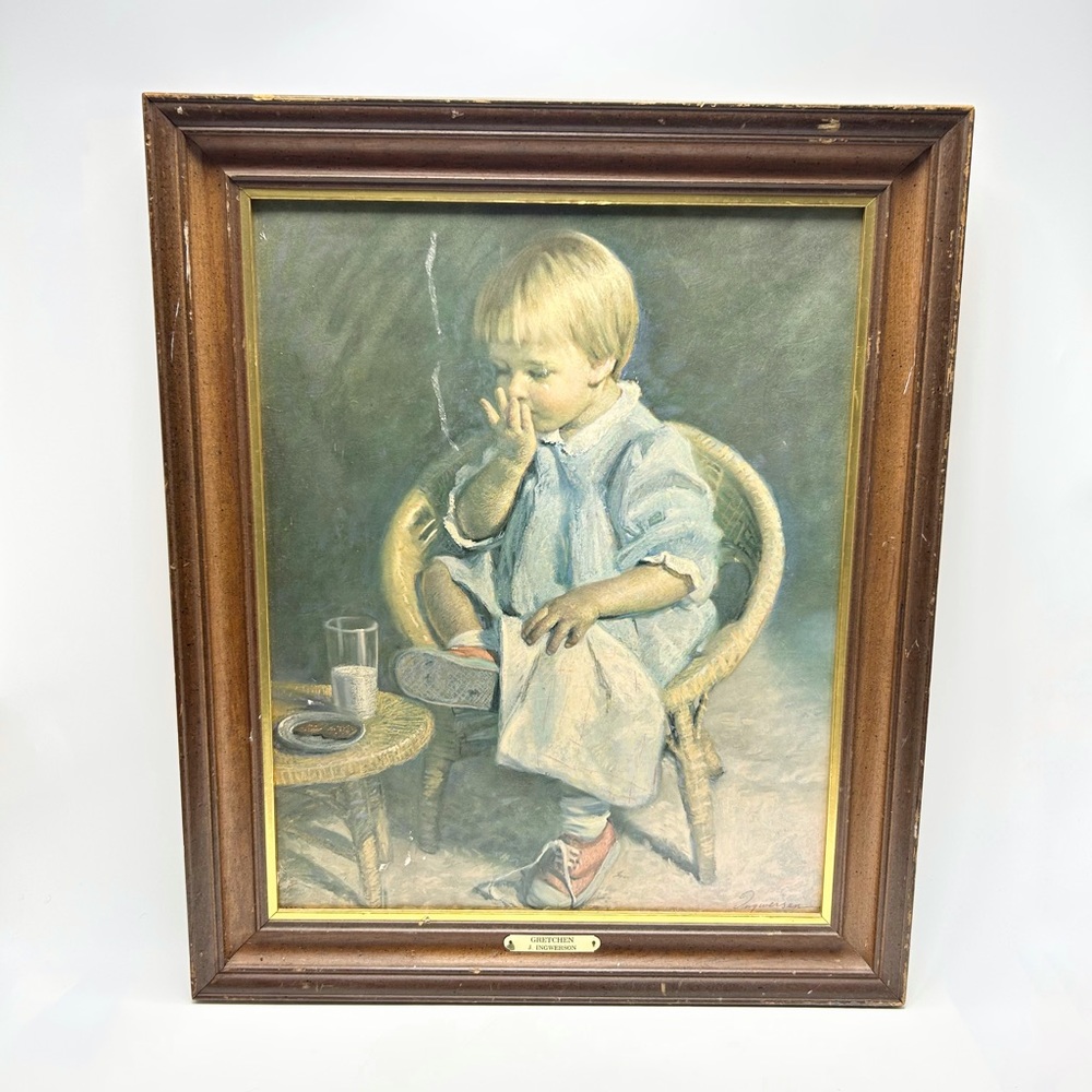 GRETCHEN J. INGWERSON Wooden Framed Vintage Art.